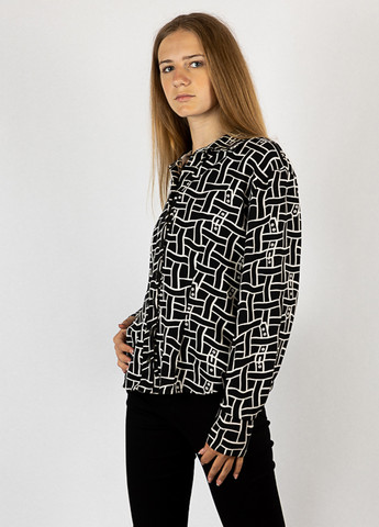 Черно-белая кэжуал рубашка с абстрактным узором Time of Style