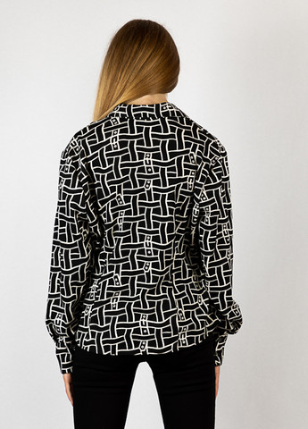 Черно-белая кэжуал рубашка с абстрактным узором Time of Style