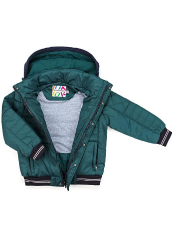 Зеленая демисезонная куртка с капюшоном на манжетах (sicmy-g308-128b-green) Snowimage