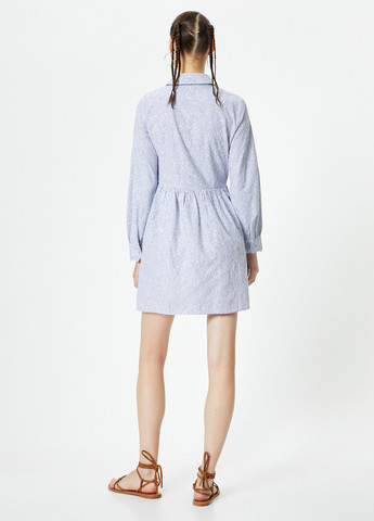 Светло-синее кэжуал платье рубашка KOTON в полоску