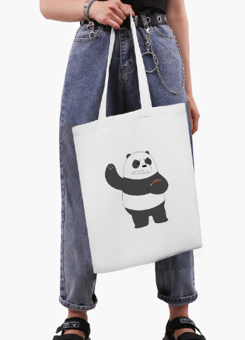 Еко сумка шоппер біла Вся правда про ведмедів (We Bare Bears) (9227-1776-WT-2) екосумка шопер 41*35 см MobiPrint (219111088)