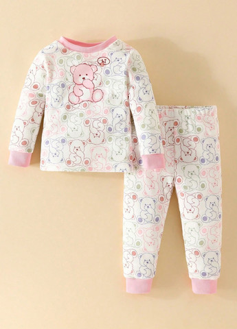 Біла всесезон піжама (лонгслів, штани) лонгслів + брюки SHEIN