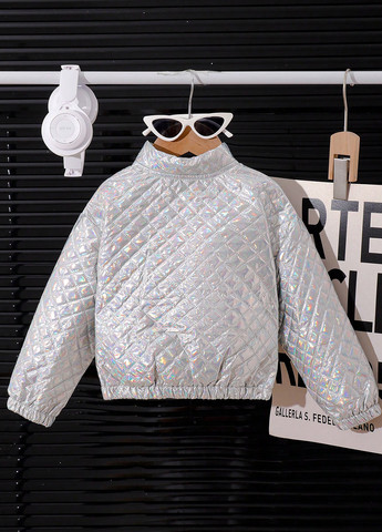 Серебристая демисезонная куртка куртка-лайнер SHEIN