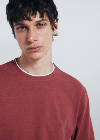 Лонгслів Springfield меланж світло-бордовий кежуали бавовна