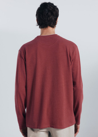 Лонгслів Springfield меланж світло-бордовий кежуали бавовна