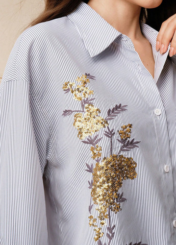 Белая кэжуал рубашка в полоску SHEIN