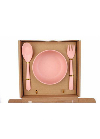 Набор посуды из экопластика (3 предмета), розовый (68-192) No Brand темно-розовые