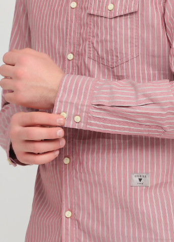 Розовая кэжуал рубашка в полоску Guess