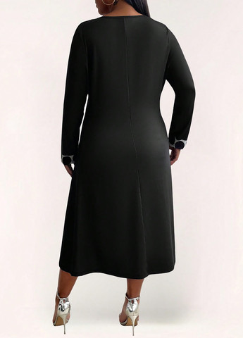 Чорно-білий кежуал сукня а-силует SHEIN з малюнком