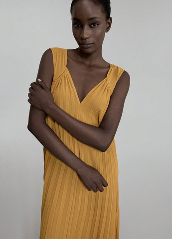 Гірчична святковий, вечірня сукня а-силует SHEIN однотонна