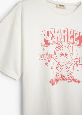 Кремовая летняя футболка KOTON