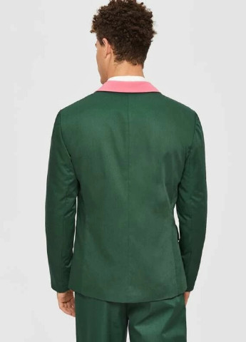 Мужской пиджак на пуговицах с контрастным вырезом и воротником SHEIN (258903255)