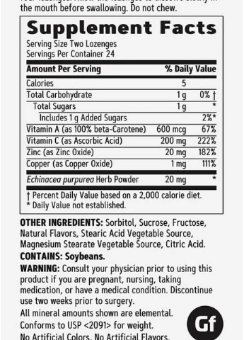 Цинк Ultra Zinc Lozenge 48 Vegetarian Lozenges (Orange) GNC (254371723)