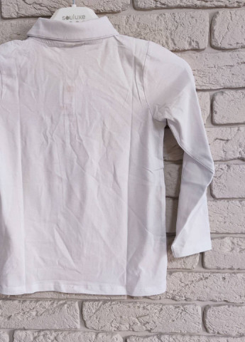 Белоснежная детская футболка-футболка-поло с длинным рукавом для девочки ZY однотонная