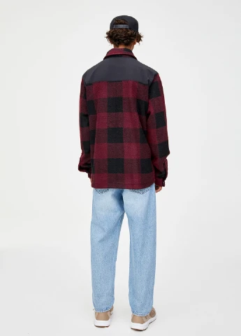 Бордова куртка легка,бордовий в клітку, Pull & Bear