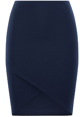 Темно-синяя кэжуал однотонная юбка Oodji мини