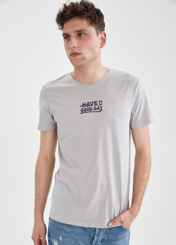 Светло-бирюзовая летняя футболка DeFacto