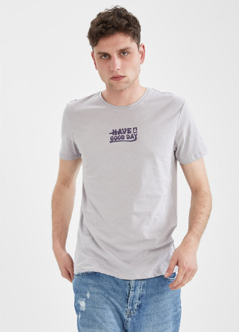 Светло-бирюзовая летняя футболка DeFacto