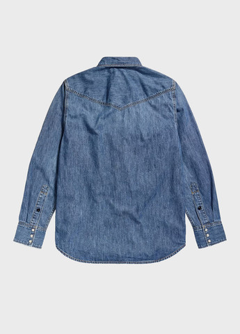 Синяя джинсовая рубашка однотонная G-Star Raw