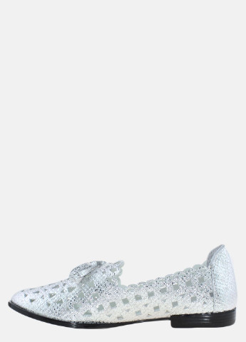 Женские балетки rv185 серебро Violetti | серебряные однотонные натуральная кожа (317432401)