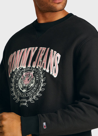 Чорний світшот Tommy Jeans логотип вишивка (344545949)