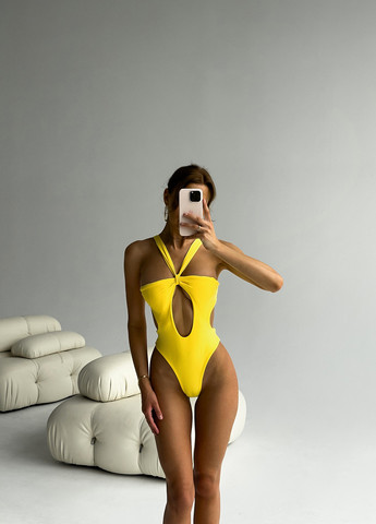 Жовтий літній купальник монокіні, суцільний NOVA VEGA
