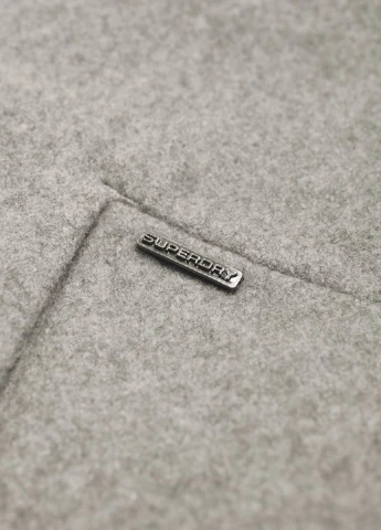 Серое демисезонное Пальто однобортное Superdry