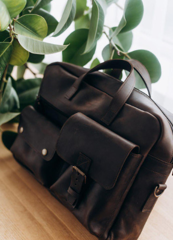 Стильная и функциональная мужская сумка ручной работы из натуральной винтажной кожи коричневого цвета Boorbon (253449135)