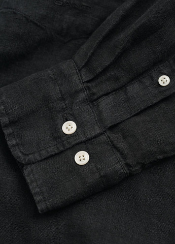 Черная классическая, кэжуал рубашка однотонная Gant