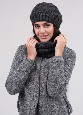 Сірий зимній комплект (шапка, шарф) Bakhur