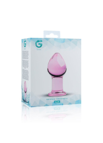 Рожева анальна пробка зі скла Pink Glass Buttplug No. 27 Gildo (252297584)