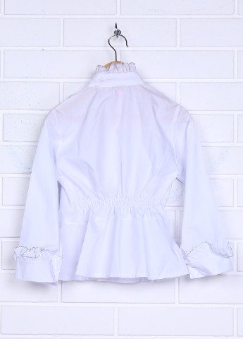 Белая однотонная блузка с длинным рукавом Elayza демисезонная