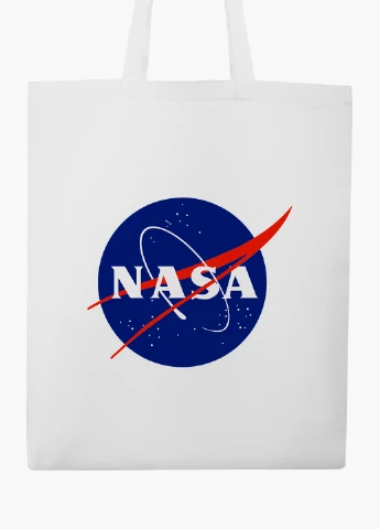 Эко сумка шоппер белая НАСА (NASA) (9227-1955-WT2) Еко сумка шоппер біла 41*35 см MobiPrint (219124520)