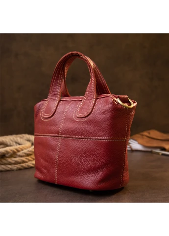 Жіноча шкіряна сумка на блискавці 25х27х5 см Vintage (252131131)