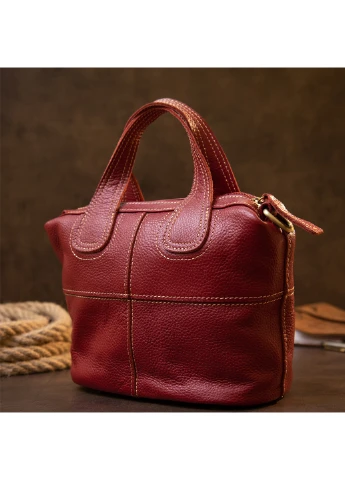 Жіноча шкіряна сумка на блискавці 25х27х5 см Vintage (252131131)