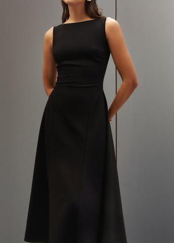 Чорна кежуал сукня кльош Gepur однотонна