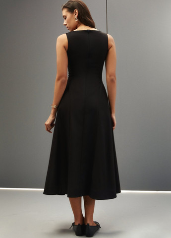 Чорна кежуал сукня кльош Gepur однотонна