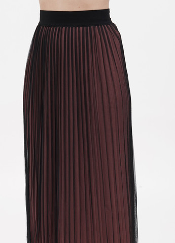 Черная кэжуал однотонная юбка Rosa Shock плиссе, клешированная