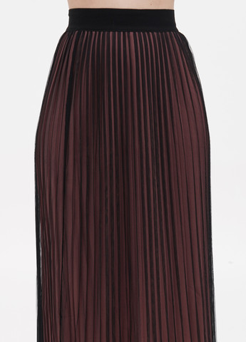 Черная кэжуал однотонная юбка Rosa Shock плиссе, клешированная