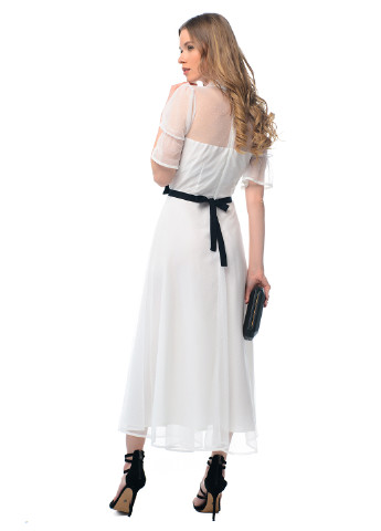 Білий коктейльна сукня кльош Arefeva в горошок
