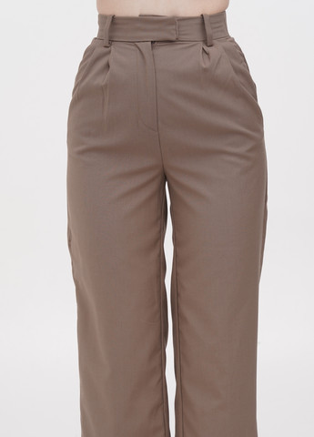 Темно-бежевые кэжуал демисезонные укороченные брюки H&M