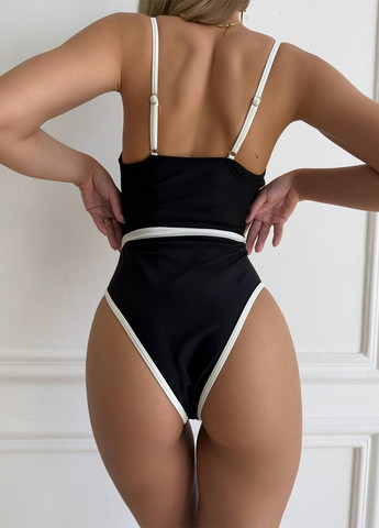 Чорний літній цільний купальник жіночий суцільний NOVA VEGA