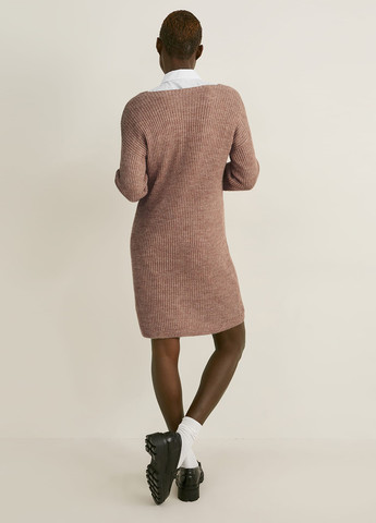 Бежевое кэжуал платье платье-свитер C&A однотонное