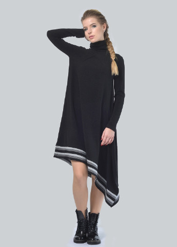 Черное кэжуал платье платье-свитер Agata Webers меланжевое