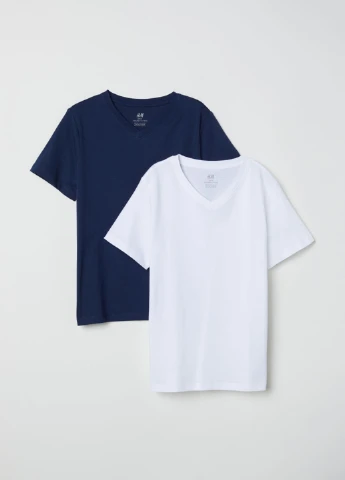 Белая летняя футболка с коротким рукавом H&M