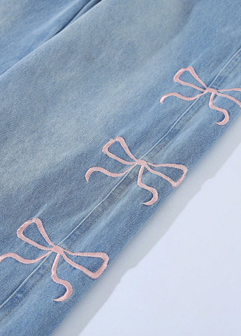 Синие демисезонные палаццо джинсы SHEIN