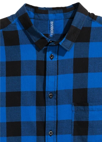 Синяя рубашка однотонная H&M