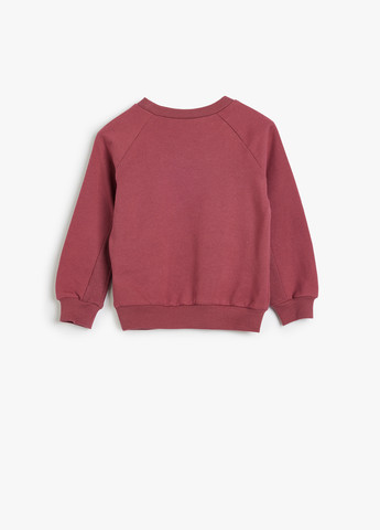 KOTON світшот однотонний світло-бордовий кежуал бавовна