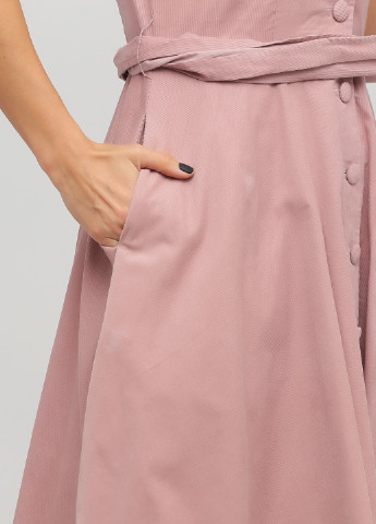 Светло-розовое кэжуал платье клеш, рубашка The J. Peterman Company однотонное
