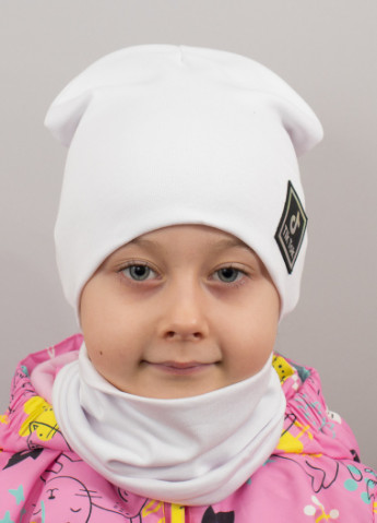 Дитяча шапка з хомутом КАНТА "TikTok" розмір 48-52 білий (OC-983) Канта (220180413)